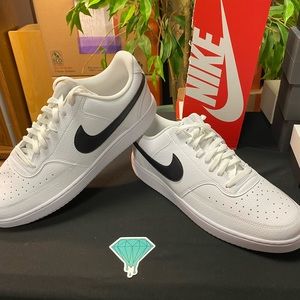 Brand New White and Black Air Force 1s Low-cut style